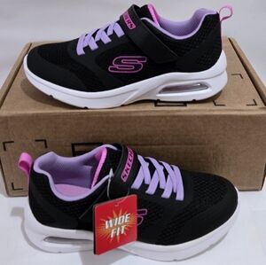 Skechers Girls Microspec Max Sneakers - Size 3 Wide